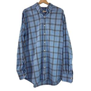 Peter Millar Long Sleeve Button Down Shirt Blue